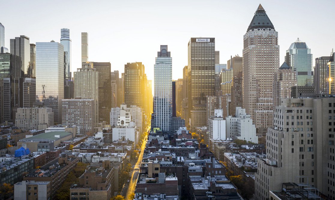 Sunrise in New York city